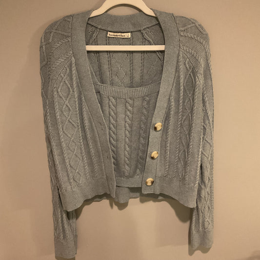 ABERCROMBIE & FITCH 2PC CABLE KNIT CARDIGAN SET