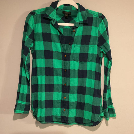 J CREW LONG SLEEVE BUFFALO CHECK BUTTON UP TOP