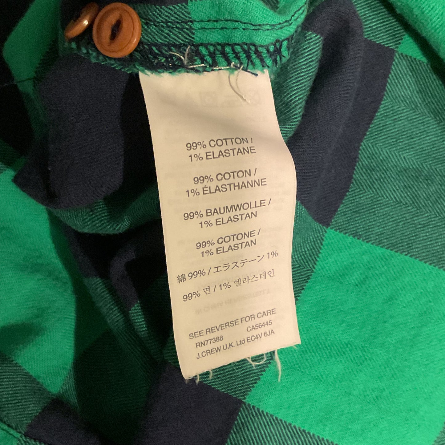 J CREW LONG SLEEVE BUFFALO CHECK BUTTON UP TOP