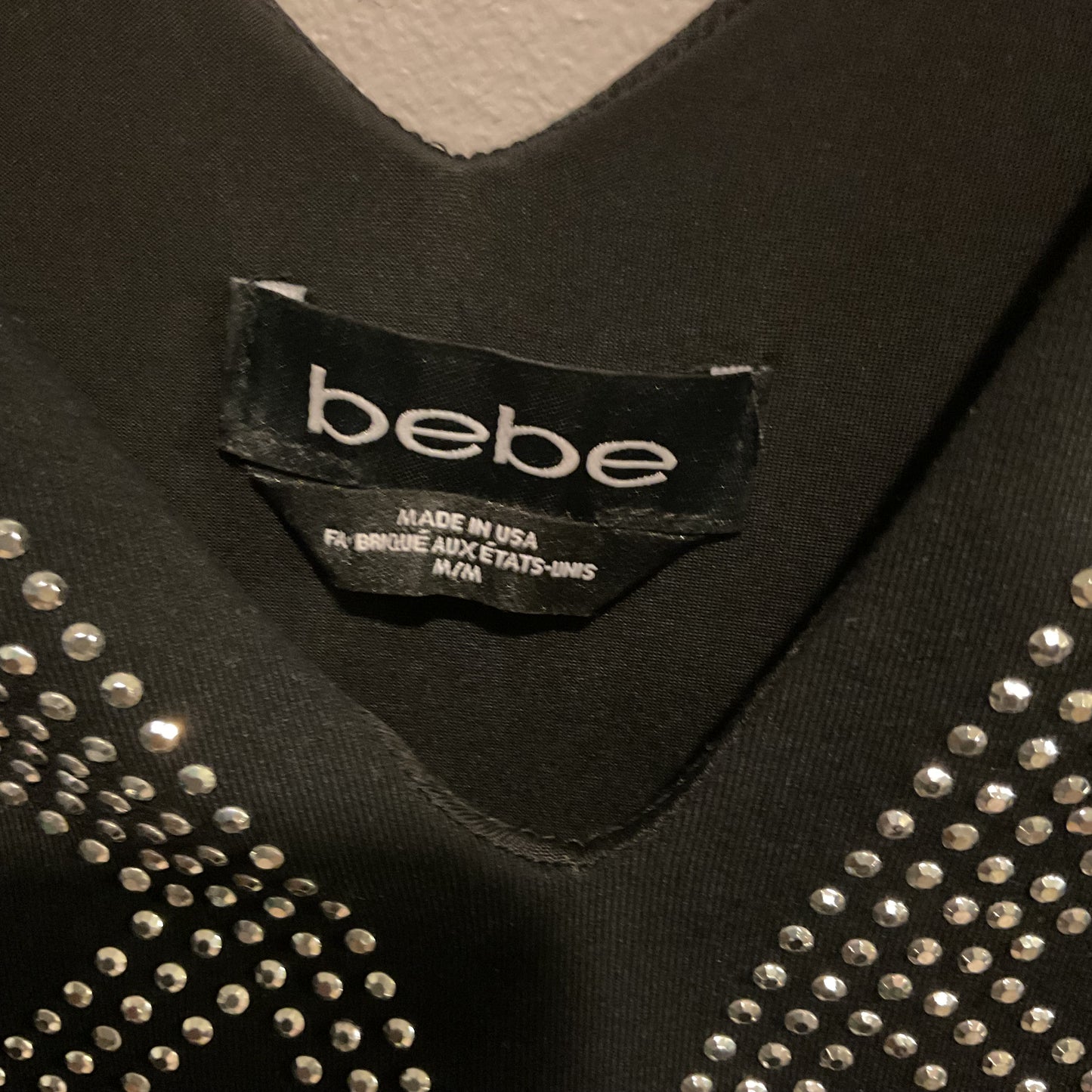 BEBE STUDDED BODYCON DRESS