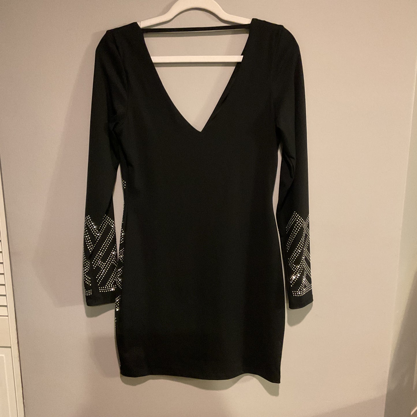 BEBE STUDDED BODYCON DRESS