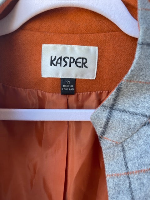 KASPER PLAID COAT